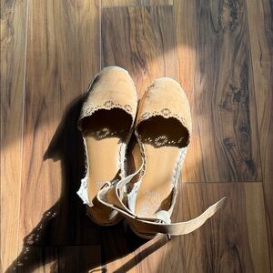 Vince Camuto Beige Espadrille Flats